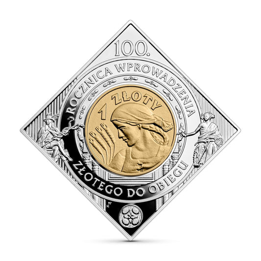 1 zł klipa 100. rocznica wprowadzenia złotego do obiegu 2024