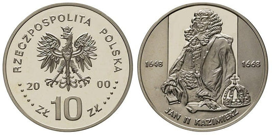 10 zł Jan II Kazimierz półpostać 2000