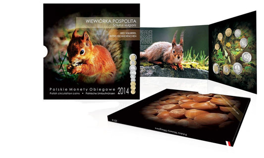 Polskie monety obiegowe Wiewiórka x 9 2014