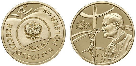 100 zł Jan Paweł II - Papież Pielgrzym 1999