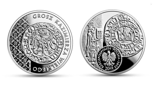 20 zł Historia Monety Polskiej – grosz Kazimierza Wielkiego 2015