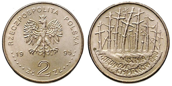 2 zł Katyń - Miednoje - Charków 1995