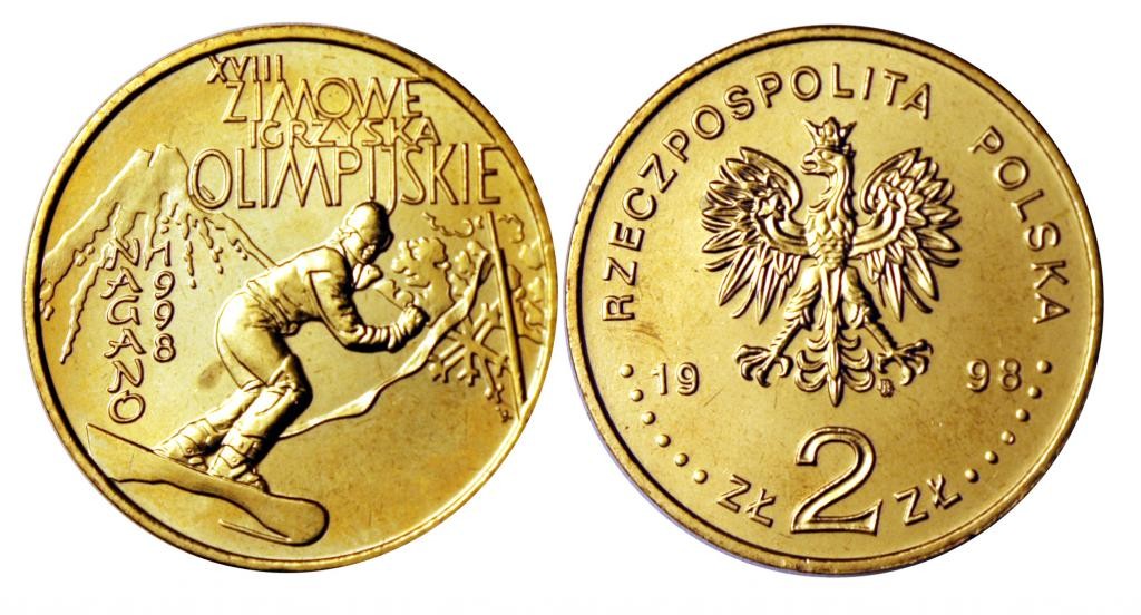 2 zł XVIII Zimowe Igrzyska Olimpijskie w Nagano 1998