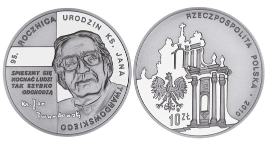 10 zł 95. rocznica urodzin ks. Jana Twardowskiego 2010