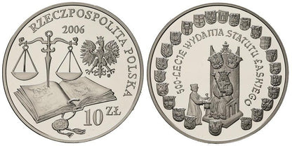 10 zł Statut Łaskiego 2006