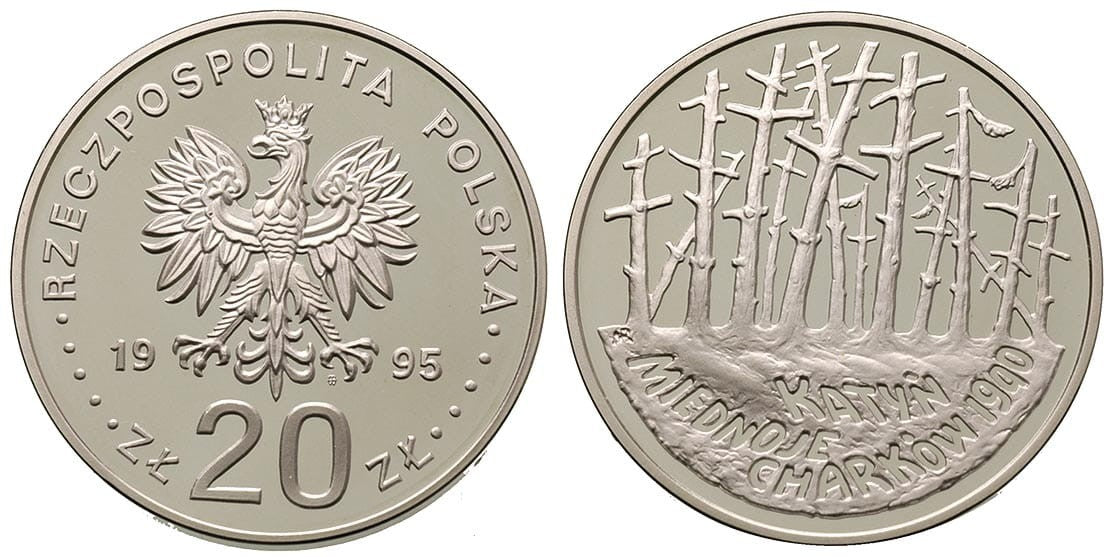 20 zł Katyń, Miednoje, Charków 1995