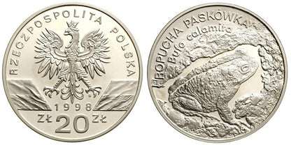 20 zł Ropucha paskówka (łac. Bufo calamita) 1998