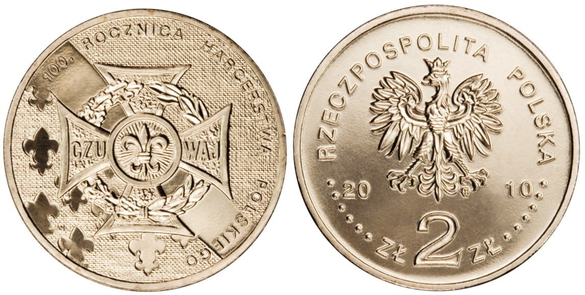 2 zł 100. rocznica Harcerstwa Polskiego 2010