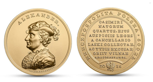 500 zł Skarby Stanisława Augusta – Aleksander Jagiellończyk  2016