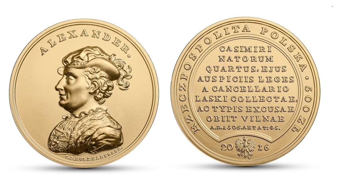 500 zł Skarby Stanisława Augusta – Aleksander Jagiellończyk  2016