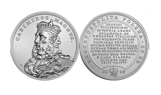 50 zł Skarby Stanisława Augusta – Kazimierz Wielki  2014