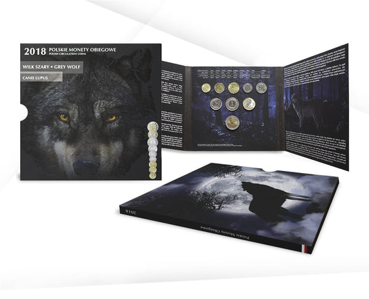 Polskie monety obiegowe  Wilk szary x 9 2018